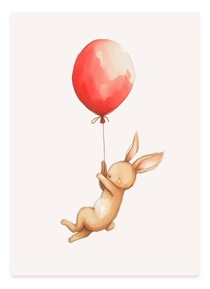 Kanin med Ballon -  Børneplakat