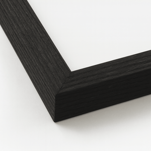 Sort træramme med mat finish og plexiglas – elegant billedramme til plakater, billeder og fotos, perfekt til både farverige og minimalistiske motiver.