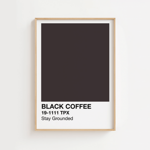 Black Coffee kaffeplakat – Elegant farvetone til køkkenet