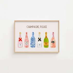 Champagne Plakat – Champagne, Please – Elegant Vægkunst

