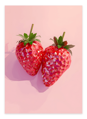 Diamond Strawberry - Pink Plakat | Unik & Moderne Kunst