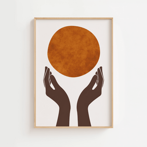 Abstract Hands & Sun Plakat