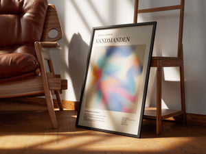 Farverig vandmanden stjernetegns plakat med moderne og kreativt design