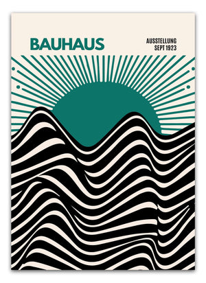 Grøn Bauhaus Sunset Plakat