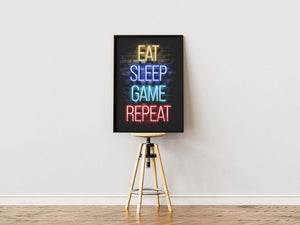 Eat, Sleep, Game, Repeat - Gaming Plakat
