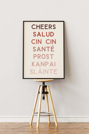 Cheers – Skål Plakat på Flere Sprog Plakat