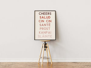 Cheers – Skål Plakat på Flere Sprog Plakat