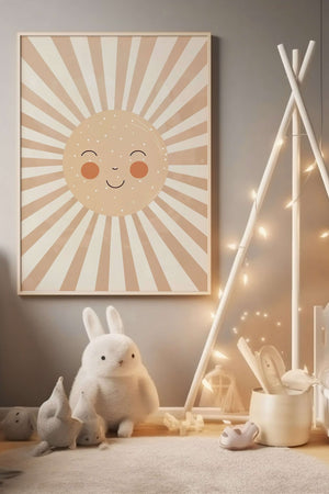 Smiling Sun - Børneplakat | Solrig & Hyggelig Vægkunst