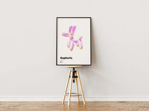 Pink Balloon Dog - Euphoria Plakat | Moderne & Kunstnerisk