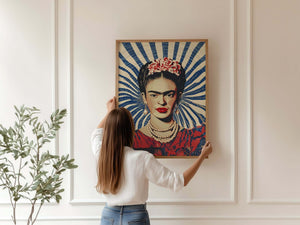 Blå Stråler – Frida Kahlo Plakat