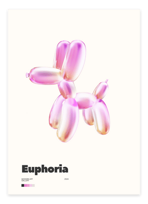 Pink Balloon Dog - Euphoria Plakat | Moderne & Kunstnerisk