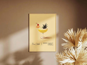 Pina Colada Ingredients Plakat