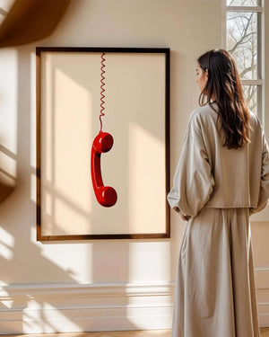 Rød Telefon – Retro Plakat