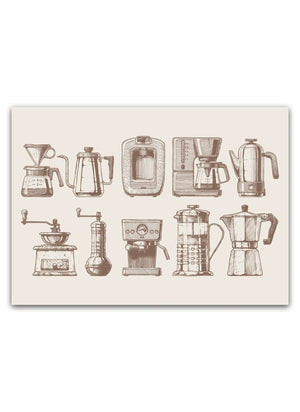 Coffee Machines Plakat - Perfekt Poster Til Køkkenet