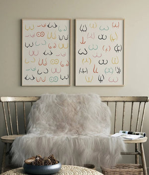 Body Positive Titties Plakat - Fejr Selvaccept & Positiv Kroppsholdning