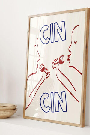 Cin Cin Wine Plakat – Stilfuld Vinplakat til Dit Hjem