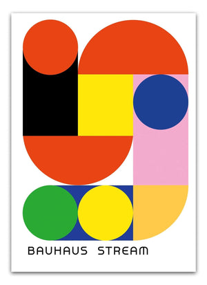 Få et kunstnerisk udtryk med vores "Bauhaus Red Stream" plakat. Denne unikke plakat kombinerer Bauhaus-stil med moderne flair. Tilføj et rødt strejf af stil til dit hjem i dag