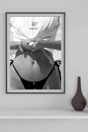 Greek Summer – Fashion plakat i sort/hvid med sensuel sommerstemning og strandvibe