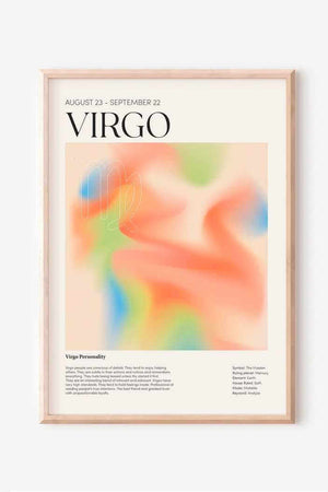 Virgo - Farverig stjernetegns plakat Ellens Shop