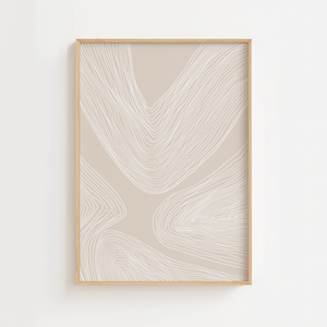Soft Landscape Lines No.2 moderne plakat med abstrakte linjer i beige og neutrale toner