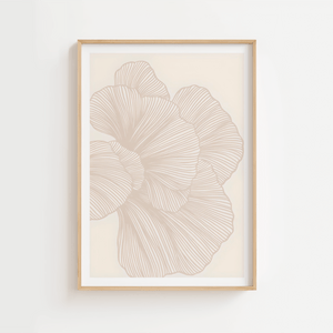 Soft Organic Lines moderne plakat med organiske linjer i beige og neutrale nuancer