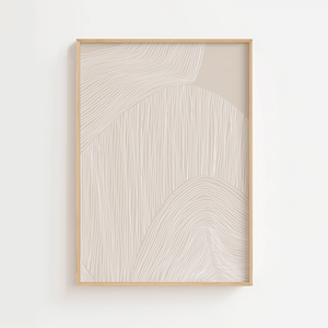 Soft Landscape Lines No.1 moderne plakat med abstrakte linjer i beige nuancer