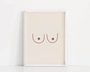 Bryster Line Art Plakat | Minimalistisk Plakat med Bryster