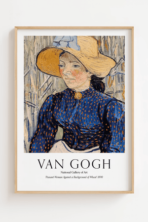 Peasant Woman Against Wheat plakat 1890 – Van Gogh kunstplakat med kvinde og hvedemark motiv