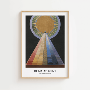 Altarpiece No.1 plakat – Hilma af Klint abstrakt kunstplakat med geometriske former og gylden cirkel