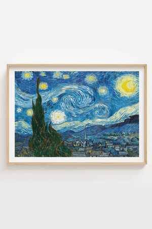 Starry Night panorama plakat – Van Gogh stjernenat kunstplakat i bredt format
