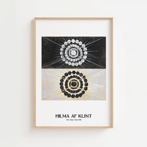 Cosmic Swan plakat – Hilma af Klint abstrakt kunstplakat med symmetriske cirkler og stråler