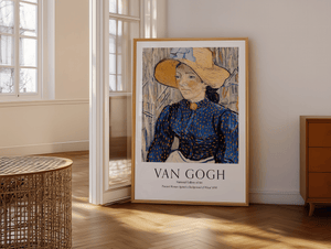 Peasant Woman Against Wheat plakat 1890 – Van Gogh kunstplakat med kvinde og hvedemark motiv