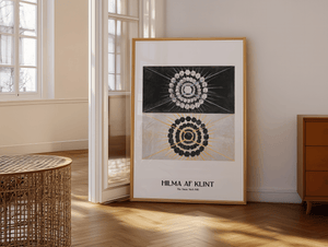 Cosmic Swan plakat – Hilma af Klint abstrakt kunstplakat med symmetriske cirkler og stråler