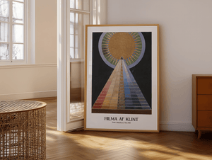 Altarpiece No.1 plakat – Hilma af Klint abstrakt kunstplakat med geometriske former og gylden cirkel