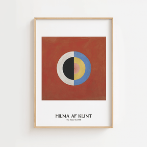 Sacred Balance plakat – Hilma af Klint abstrakt kunstplakat med farvet cirkelmotiv