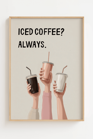 Cold Coffee Club Plakat – Moderne Kaffe Illustration | Ellens