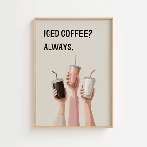 Cold Coffee Club Plakat – Moderne Kaffe Illustration | Ellens