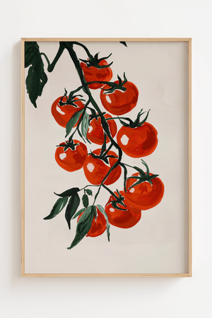 Tomato branch plakat med røde tomater på gren illustration