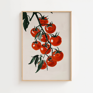 Tomato branch plakat med røde tomater på gren illustration