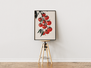 Tomato branch plakat med røde tomater på gren illustration