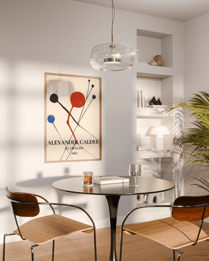 Moderne plakat med organiske former og farver – stilren kunst til hjemmet