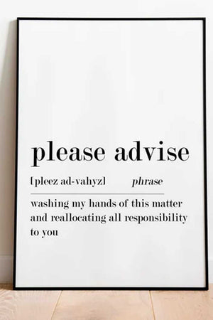 Please Advise Definition Ellens Shop