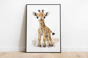 Børneplakat med dyr - "Giraf" Ellens Shop