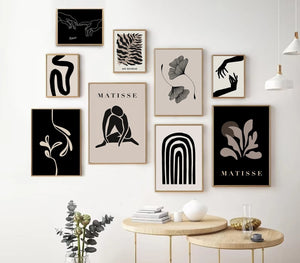 Galerie D'Art Botanique plakaten kombinerer moderne og abstrakte elementer med botaniske motiver