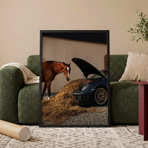 Pferd & Sportwagen Poster