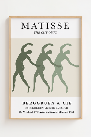 Matisse plakat med grønne figurer i cut-out stil
