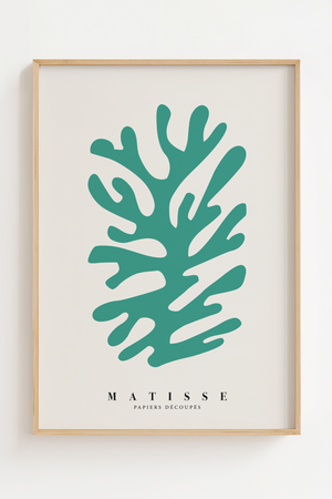 Grønne Blade – Matisse Plakat er en smuk og stilren fortolkning af Henri Matisse’s ikoniske papirklip