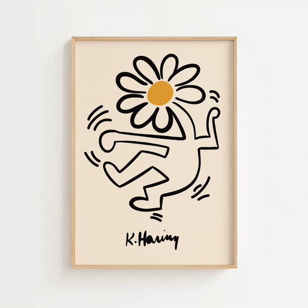 Gul Keith Haring Dancing flower Plakat