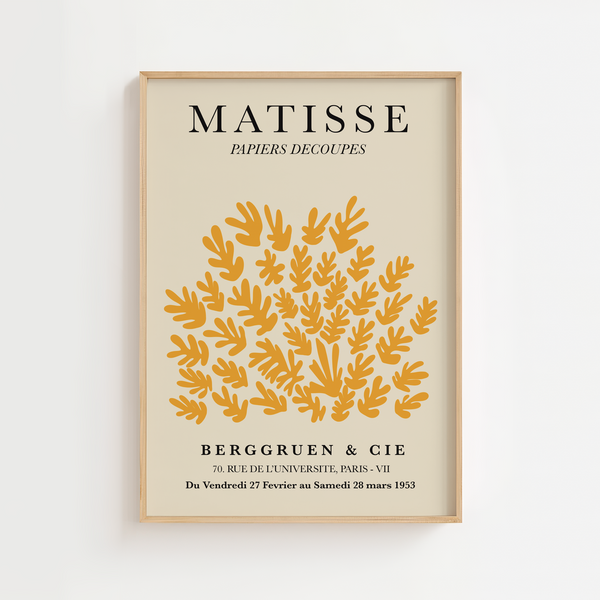 Gul Plakat Matisse Papiers decoupes