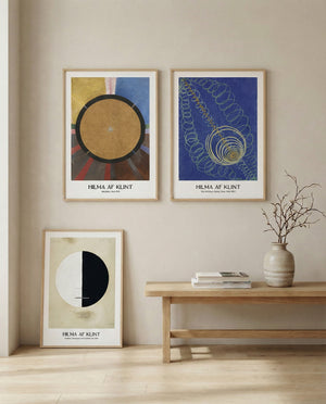 Abstrakt kunstplakat inspireret af Hilma af Klint – moderne plakat til hjemmet